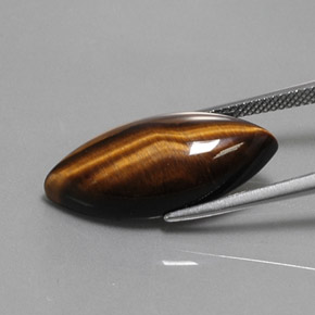 Tiger's Eye Gemstone in 24.8 x 12.1 mm Size for Sale, Tiger's Eye Stone in Gold Brown Color