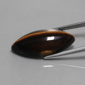 Tiger's Eye Gemstone in 24.9 x 12.2 mm Size for Sale, Tiger's Eye Stone in Gold Brown Color