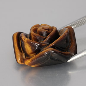 Tiger's Eye Gemstone in 16.3 x 15.7 mm Size for Sale, Tiger's Eye Stone in Gold Brown Color