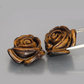 Tiger's Eye Gemstone in 15.8 x 15.5 mm Size for Sale, Tiger's Eye Stone in Gold Brown Color