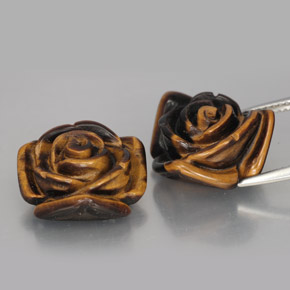 Tiger's Eye Gemstone in 16.1 x 15.5 mm Size for Sale, Tiger's Eye Stone in Gold Brown Color