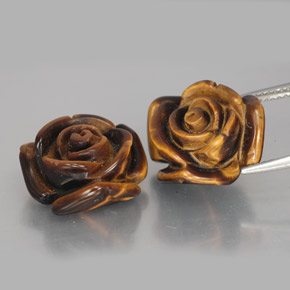 Tiger's Eye Gemstone in 15.6 x 15.4 mm Size for Sale, Tiger's Eye Stone in Gold Brown Color