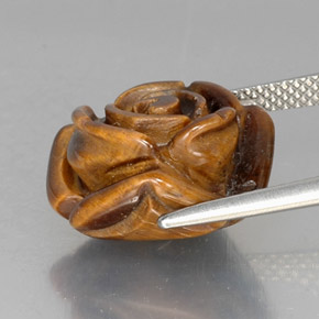 Tiger's Eye Gemstone in 15.3 x 15.1 mm Size for Sale, Tiger's Eye Stone in Gold Brown Color