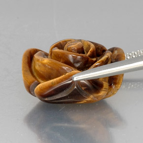 Tiger's Eye Gemstone in 15.6 x 15.1 mm Size for Sale, Tiger's Eye Stone in Gold Brown Color