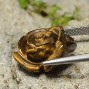 Tiger's Eye Gemstone in 15.8 x 15.2 mm Size for Sale, Tiger's Eye Stone in Medium Brown Color