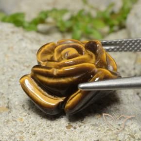 Tiger's Eye Gemstone in 15 x 15 mm (calibrated) Size for Sale, Tiger's Eye Stone in Gingerbread Brown Color