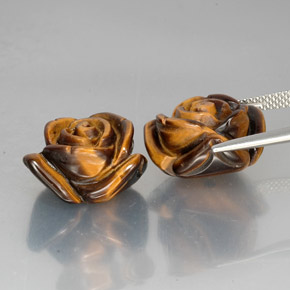 Tiger's Eye Gemstone in 18.9 x 14.5 mm Size for Sale, Tiger's Eye Stone in Gold Brown Color