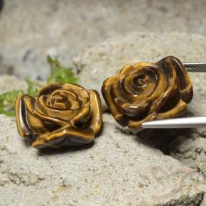 Tiger's Eye Gemstones in 16 x 16 mm (calibrated) Size for Sale, Tiger's Eye Stones in Gingerbread Brown Color