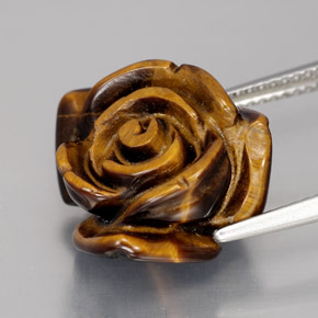 Tiger's Eye Gemstone in 15.8 x 15.1 mm Size for Sale, Tiger's Eye Stone in Gold Brown Color