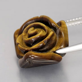 Tiger's Eye Gemstone in 15.8 x 15 mm Size for Sale, Tiger's Eye Stone in Gold Brown Color