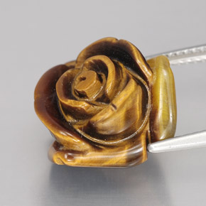Tiger's Eye Gemstone in 15.5 x 14.6 mm Size for Sale, Tiger's Eye Stone in Gold Brown Color