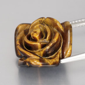 Tiger's Eye Gemstone in 16.1 x 15.6 mm Size for Sale, Tiger's Eye Stone in Gold Brown Color
