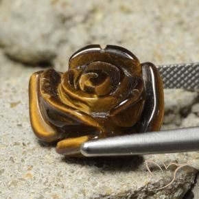 Tiger's Eye Gemstone in 15.2 x 13.6 mm Size for Sale, Tiger's Eye Stone in Medium Brown Color