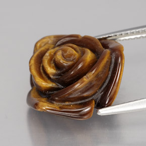 Tiger's Eye Gemstone in 15.8 x 15.6 mm Size for Sale, Tiger's Eye Stone in Gold Brown Color