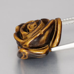 Tiger's Eye Gemstone in 15.6 x 15.3 mm Size for Sale, Tiger's Eye Stone in Gold Brown Color
