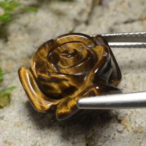 Tiger's Eye Gemstone in 15.3 x 15.2 mm Size for Sale, Tiger's Eye Stone in Gold Brown Color