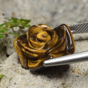 Tiger's Eye Gemstone in 16.5 x 16.1 mm Size for Sale, Tiger's Eye Stone in Gold Brown Color