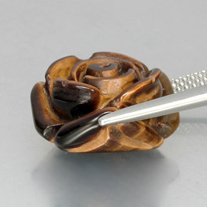 Tiger's Eye Gemstone in 15.6 x 15.1 mm Size for Sale, Tiger's Eye Stone in Gold Brown Color