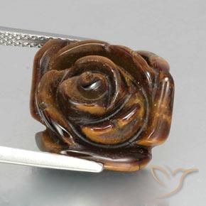 Ojo de tigre rosa tallado de 12,89 ct, 16,3 x 15,7 mm de Tailandia, Photo A