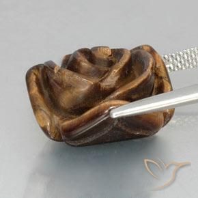 Tiger's Eye Gemstone in 16 x 16 mm (calibrated) Size for Sale, Tiger's Eye Stone in Reddish Brown Color