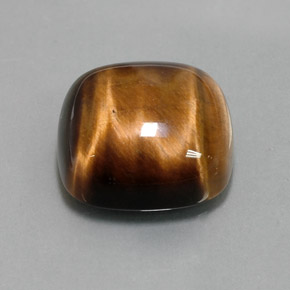 13.79 ct Brown Tiger's Eye Stone, Natural Tiger's Eye in Cushion Cabochon Shape for Sale