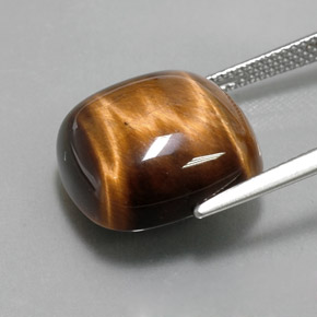Tiger's Eye Gemstone in 15.1 x 15.1 mm Size for Sale, Tiger's Eye Stone in Gold Brown Color