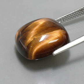 Tiger's Eye Gemstone in 15.2 x 15.1 mm Size for Sale, Tiger's Eye Stone in Gold Brown Color