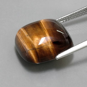Tiger's Eye Gemstone in 15.4 x 15.3 mm Size for Sale, Tiger's Eye Stone in Gold Brown Color