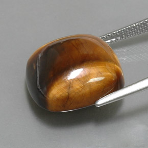 Tiger's Eye Gemstone in 15.1 x 15.1 mm Size for Sale, Tiger's Eye Stone in Gold Brown Color