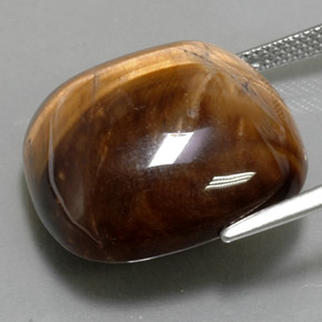 Tiger's Eye Gemstone in 19.9 x 19.9 mm Size for Sale, Tiger's Eye Stone in Gold Brown Color