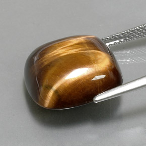 Tiger's Eye Gemstone in 15.4 x 15.3 mm Size for Sale, Tiger's Eye Stone in Gold Brown Color