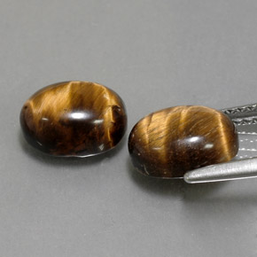 Tiger's Eye Gemstone in 9 x 7 mm (calibrated) Size for Sale, Tiger's Eye Stone in Gold Brown Color