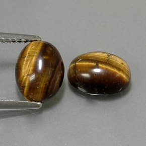 3.17 ct Brown Tiger's Eye Gemstone, Tiger's Eye Gem in Oval Cabochon Shape for Sale.