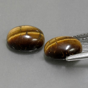 Tiger's Eye Gemstone in 9 x 7 mm (calibrated) Size for Sale, Tiger's Eye Stone in Gold Brown Color
