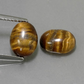 2.95 ct Brown Tiger's Eye Gemstone, Tiger's Eye Gem in Oval Cabochon Shape for Sale.