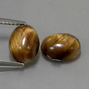 3.17 ct Brown Tiger's Eye Gemstone, Tiger's Eye Gem in Oval Cabochon Shape for Sale.