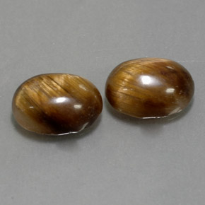 3.17 ct Brown Tiger's Eye Stone, Natural Tiger's Eye in Oval Cabochon Shape for Sale