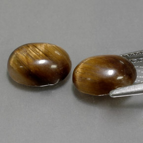 Tiger's Eye Gemstone in 9 x 7 mm (calibrated) Size for Sale, Tiger's Eye Stone in Gold Brown Color