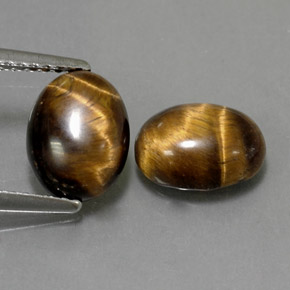3.18 ct Brown Tiger's Eye Gemstone, Tiger's Eye Gem in Oval Cabochon Shape for Sale.