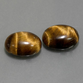 3.18 ct Brown Tiger's Eye Stone, Natural Tiger's Eye in Oval Cabochon Shape for Sale