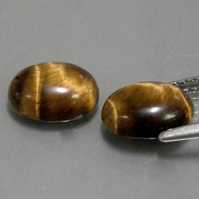 Tiger's Eye Gemstone in 9 x 7 mm (calibrated) Size for Sale, Tiger's Eye Stone in Gold Brown Color
