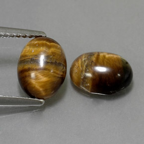 3.12 ct Brown Tiger's Eye Gemstone, Tiger's Eye Gem in Oval Cabochon Shape for Sale.