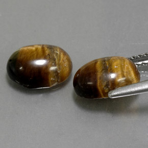 Tiger's Eye Gemstone in 9 x 7 mm (calibrated) Size for Sale, Tiger's Eye Stone in Gold Brown Color