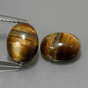 4.02 ct Brown Tiger's Eye Gemstone, Tiger's Eye Gem in Oval Cabochon Shape for Sale.