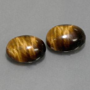 3.15 ct Brown Tiger's Eye Stone, Natural Tiger's Eye in Oval Cabochon Shape for Sale