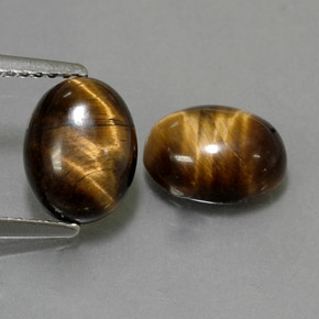 3.28 ct Brown Tiger's Eye Gemstone, Tiger's Eye Gem in Oval Cabochon Shape for Sale.