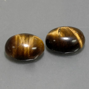 3.28 ct Brown Tiger's Eye Stone, Natural Tiger's Eye in Oval Cabochon Shape for Sale