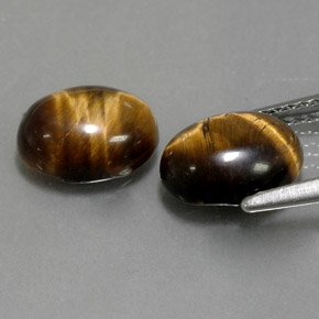 Tiger's Eye Gemstone in 9 x 7 mm (calibrated) Size for Sale, Tiger's Eye Stone in Gold Brown Color