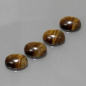 6.25 ct Brown Tiger's Eye Stone, Natural Tiger's Eye in Oval Cabochon Shape for Sale