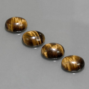 Tiger's Eye Gemstone in 9 x 7 mm (calibrated) Size for Sale, Tiger's Eye Stone in Gold Brown Color